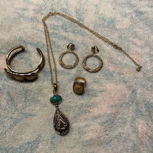 Barse Thailand 4 piece set Vintage. Necklace, Earrings, Bracelet, Ring